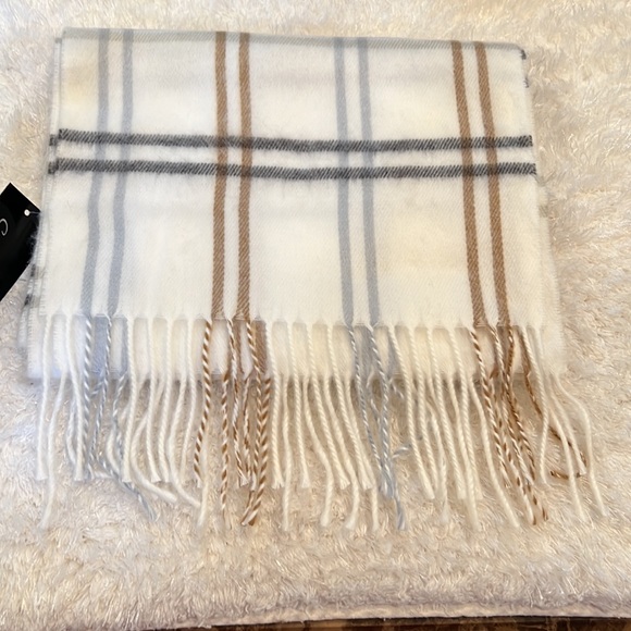 Cejon-Twisted Fringe-Cold Weather-Plaid Oblong Scarf-Made in Italy-NWT - Picture 2 of 4